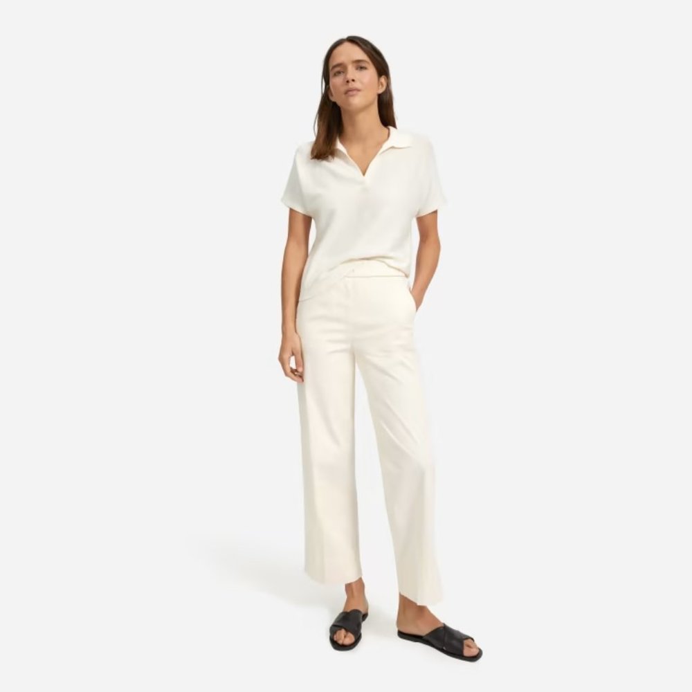 Everlane Cream Wide-Leg Pants